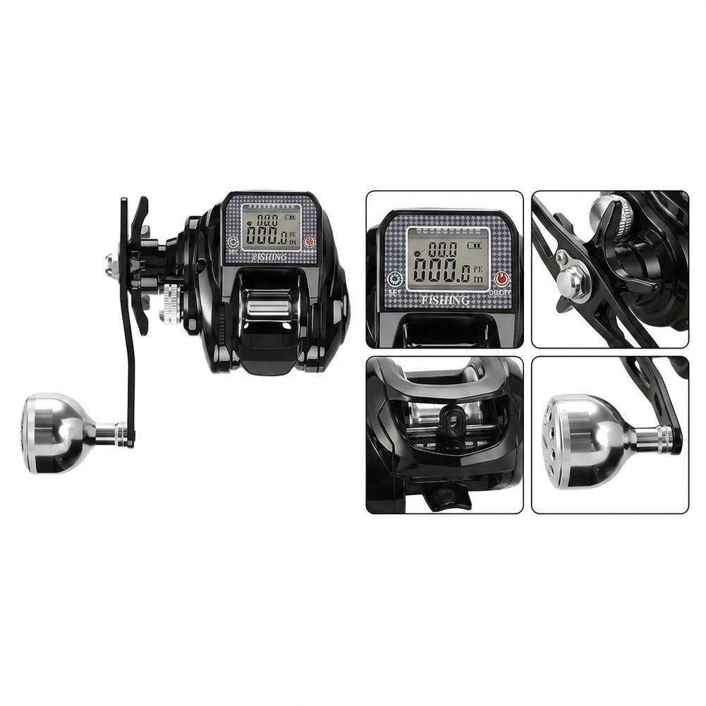 Baitcasting Reel - Carretilha de pesca digital S200, com